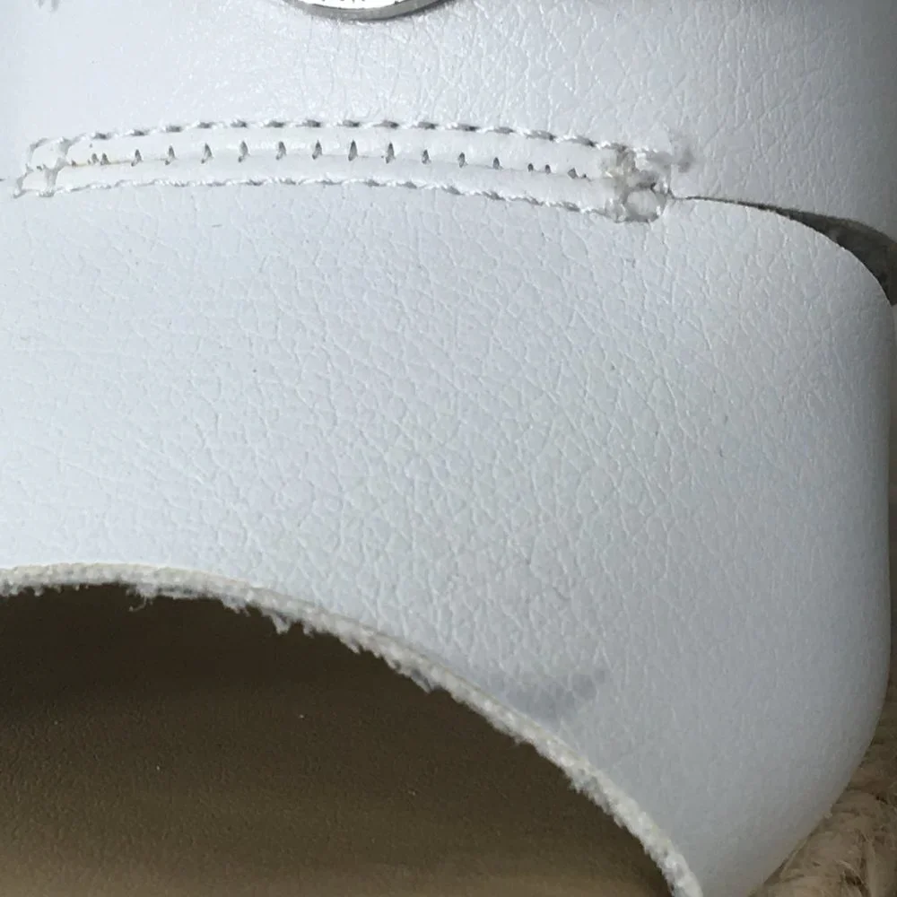 Nautica White Wedge Espadrille Open Toe Heel Sandal Size 8.5 GREAT Condition